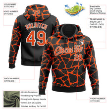 Charger l'image dans la galerie, Custom Stitched Black Orange-White 3D Pattern Design Abstract Network Sports Pullover Sweatshirt Hoodie