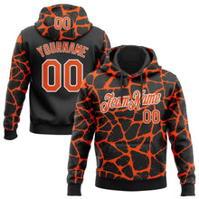 Charger l'image dans la galerie, Custom Stitched Black Orange-White 3D Pattern Design Abstract Network Sports Pullover Sweatshirt Hoodie