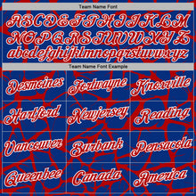 Load image into Gallery viewer, Custom Stitched Royal Red-White 3D Pattern Design Abstract Network Sports Pullover Sweatshirt Hoodie