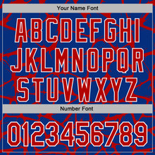 Load image into Gallery viewer, Custom Stitched Royal Red-White 3D Pattern Design Abstract Network Sports Pullover Sweatshirt Hoodie