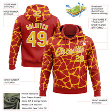 Load image into Gallery viewer, Custom Stitched Red Gold-White 3D Pattern Design Abstract Network Sports Pullover Sweatshirt Hoodie