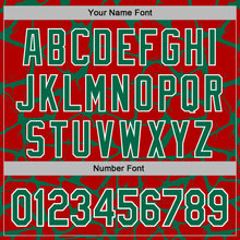 Load image into Gallery viewer, Custom Stitched Red Kelly Green-White 3D Pattern Design Abstract Network Sports Pullover Sweatshirt Hoodie