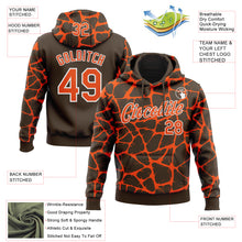 Load image into Gallery viewer, Custom Stitched Brown Orange-White 3D Pattern Design Abstract Network Sports Pullover Sweatshirt Hoodie