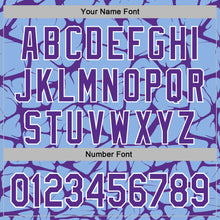 Load image into Gallery viewer, Custom Stitched Light Blue Purple-White 3D Pattern Design Abstract Network Sports Pullover Sweatshirt Hoodie