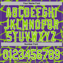 Load image into Gallery viewer, Custom Stitched Purple Neon Green-White 3D Pattern Design Abstract Network Sports Pullover Sweatshirt Hoodie