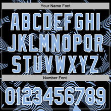 Load image into Gallery viewer, Custom Stitched Black Light Blue-White 3D Pattern Design Curve Lines Sports Pullover Sweatshirt Hoodie