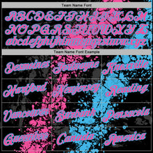 Charger l'image dans la galerie, Custom Stitched Black Pink-Sky Blue 3D Pattern Design Splash Sports Pullover Sweatshirt Hoodie