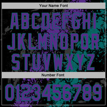 Charger l'image dans la galerie, Custom Stitched Black Purple-Teal 3D Pattern Design Splash Sports Pullover Sweatshirt Hoodie