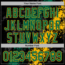 Load image into Gallery viewer, Custom Stitched Black Kelly Green-Gold 3D Pattern Design Splash Sports Pullover Sweatshirt Hoodie