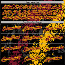 Charger l'image dans la galerie, Custom Stitched Black Crimson-Gold 3D Pattern Design Splash Sports Pullover Sweatshirt Hoodie
