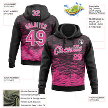 Load image into Gallery viewer, Custom Stitched Black Pink-White 3D Pattern Design Line Sports Pullover Sweatshirt Hoodie