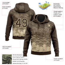 Laden Sie das Bild in den Galerie-Viewer, Custom Stitched Brown Cream 3D Pattern Design Line Sports Pullover Sweatshirt Hoodie