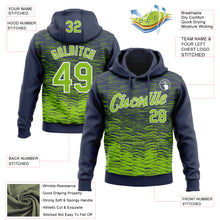 Загрузить изображение в средство просмотра галереи, Custom Stitched Navy Neon Green-White 3D Pattern Design Line Sports Pullover Sweatshirt Hoodie