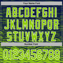 Загрузить изображение в средство просмотра галереи, Custom Stitched Navy Neon Green-White 3D Pattern Design Line Sports Pullover Sweatshirt Hoodie