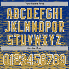 Загрузить изображение в средство просмотра галереи, Custom Stitched Royal Old Gold-White 3D Pattern Design Line Sports Pullover Sweatshirt Hoodie