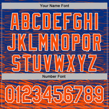 Charger l'image dans la galerie, Custom Stitched Royal Orange-White 3D Pattern Design Line Sports Pullover Sweatshirt Hoodie