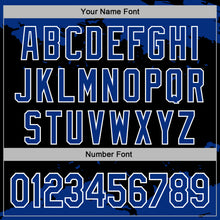 Charger l'image dans la galerie, Custom Stitched Black Royal-White 3D Pattern Design Fragment Sports Pullover Sweatshirt Hoodie