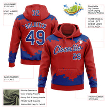 Charger l'image dans la galerie, Custom Stitched Red Royal-White 3D Pattern Design Fragment Sports Pullover Sweatshirt Hoodie