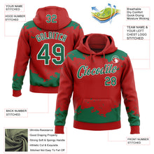 Load image into Gallery viewer, Custom Stitched Red Kelly Green-White 3D Pattern Design Fragment Sports Pullover Sweatshirt Hoodie