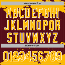 Charger l'image dans la galerie, Custom Stitched Burgundy Gold-White 3D Pattern Design Fragment Sports Pullover Sweatshirt Hoodie