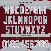 Charger l'image dans la galerie, Custom Stitched Burgundy Gray-White 3D Pattern Design Fragment Sports Pullover Sweatshirt Hoodie