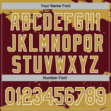 Charger l'image dans la galerie, Custom Stitched Burgundy Old Gold-White 3D Pattern Design Fragment Sports Pullover Sweatshirt Hoodie