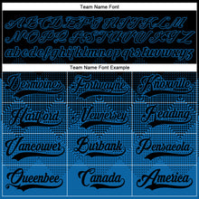 Charger l'image dans la galerie, Custom Black Blue-White 3D Pattern Gradient Square Shapes Hockey Lace Neck Jersey