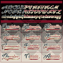 Charger l'image dans la galerie, Custom Black Vintage USA Flag Cream-Crimson 3D Pattern Gradient Square Shapes Hockey Lace Neck Jersey