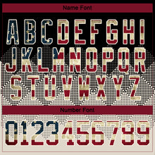 Charger l'image dans la galerie, Custom Black Vintage USA Flag Cream-Crimson 3D Pattern Gradient Square Shapes Hockey Lace Neck Jersey