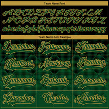 Charger l'image dans la galerie, Custom Black Green-Old Gold 3D Pattern Gradient Square Shapes Hockey Lace Neck Jersey