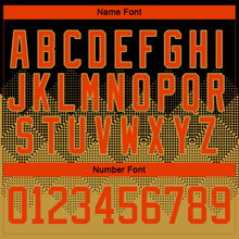 Charger l'image dans la galerie, Custom Black Orange-Old Gold 3D Pattern Gradient Square Shapes Hockey Lace Neck Jersey