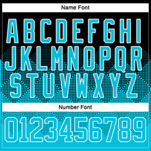 Charger l'image dans la galerie, Custom Black Lakes Blue-White 3D Pattern Gradient Square Shapes Hockey Lace Neck Jersey