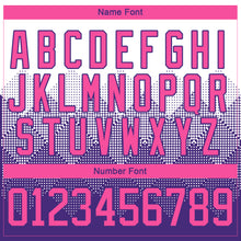 Charger l'image dans la galerie, Custom White Pink-Purple 3D Pattern Gradient Square Shapes Hockey Lace Neck Jersey