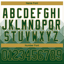 Charger l'image dans la galerie, Custom White Green-Old Gold 3D Pattern Gradient Square Shapes Hockey Lace Neck Jersey