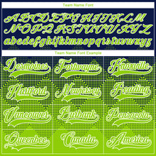Load image into Gallery viewer, Custom Navy Neon Green-White 3D Pattern Gradient Square Shapes Hockey Lace Neck Jersey