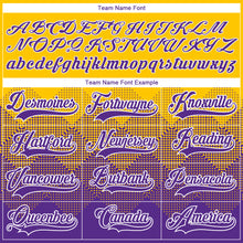 Charger l'image dans la galerie, Custom Yellow Purple-White 3D Pattern Gradient Square Shapes Hockey Lace Neck Jersey