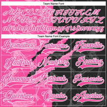 Load image into Gallery viewer, Custom Black Pink-White 3D Pattern Gradient Fashion Scratch Hockey Lace Neck Jersey