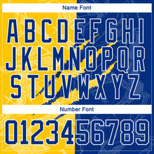 Load image into Gallery viewer, Custom Royal Yellow-White 3D Pattern Gradient Fashion Scratch Hockey Lace Neck Jersey