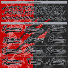 Load image into Gallery viewer, Custom Black Red-Gray 3D Pattern Gradient Fashion Scratch Hockey Lace Neck Jersey