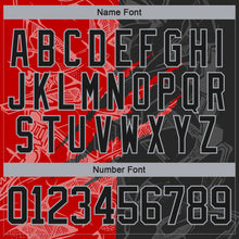Load image into Gallery viewer, Custom Black Red-Gray 3D Pattern Gradient Fashion Scratch Hockey Lace Neck Jersey