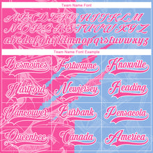 Load image into Gallery viewer, Custom Light Blue Pink-White 3D Pattern Gradient Fashion Scratch Hockey Lace Neck Jersey