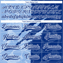 Charger l'image dans la galerie, Custom Royal Light Blue-White 3D Pattern Gradient Fashion Scratch Hockey Lace Neck Jersey