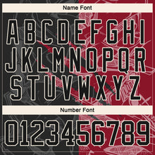 Load image into Gallery viewer, Custom Black Crimson-Cream 3D Pattern Gradient Fashion Scratch Hockey Lace Neck Jersey