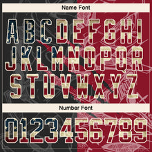 Load image into Gallery viewer, Custom Black Vintage USA Flag Crimson-Cream 3D Pattern Gradient Fashion Scratch Hockey Lace Neck Jersey