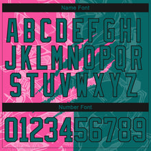 Load image into Gallery viewer, Custom Teal Pink-Black 3D Pattern Gradient Fashion Scratch Hockey Lace Neck Jersey