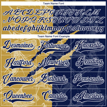 Charger l'image dans la galerie, Custom Navy Old Gold-White 3D Pattern Gradient Fashion Scratch Hockey Lace Neck Jersey