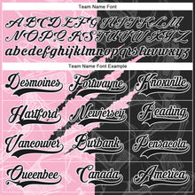 Charger l'image dans la galerie, Custom Black Light Pink-White 3D Pattern Gradient Fashion Scratch Hockey Lace Neck Jersey