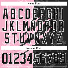 Charger l'image dans la galerie, Custom Black Light Pink-White 3D Pattern Gradient Fashion Scratch Hockey Lace Neck Jersey