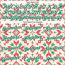 Load image into Gallery viewer, Custom Stitched City Cream Kelly Green-White 3D Christmas Sports Pullover Sweatshirt Hoodie