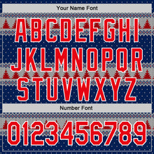 Load image into Gallery viewer, Custom Stitched Royal Red-White 3D Christmas Stripe Sports Pullover Sweatshirt Hoodie